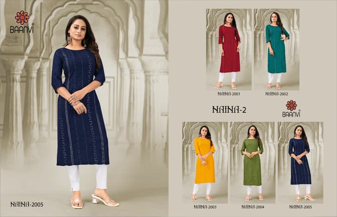 Baanvi Naina 2 Fancy Wear Wholesale Kurti Collection
